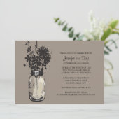  Mason Jar & Wild Flowers repetitie diner Kaart (Staand voorkant)