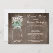 Mason Jar & Wild Flowers Rustic Vrijgezellenfeest Kaart (Achterkant)