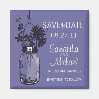  Mason Jar & Wild FlowersSave the Date Magneet