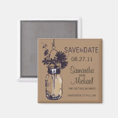  Mason Jar & Wild FlowersSave the Date Magneet (Voorkant / Achterkant)