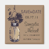  Mason Jar & Wild FlowersSave the Date Magneet (Voorkant)