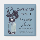  Mason Jar & Wild FlowersSave the Date Magneet (Voorkant)
