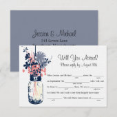 Mason Jar Wildbloemen LIB RSVP (Voorkant / Achterkant)