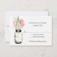 Mason Jar & Wilde Bloemen RSVP Kaart
