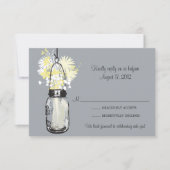 Mason Jar & Wilde Bloemen RSVP Kaart (Voorkant)