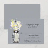 Mason Jar & Wilde Bloemen RSVP Kaart (Voorkant / Achterkant)