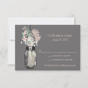 Mason Jar & Wilde Bloemen RSVP Kaart