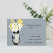 Mason Jar & Wilde Bloemen RSVP Kaart (Staand voorkant)