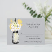 Mason Jar & Wilde Bloemen RSVP Kaart (Staand voorkant)