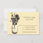 Mason Jar & Wilde Bloemen RSVP Kaart (Voorkant)