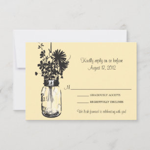 Mason Jar & Wilde Bloemen RSVP Kaart