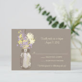 Mason Jar & Wilde Bloemen RSVP Kaart (Staand voorkant)