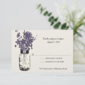Mason Jar & Wilde Bloemen RSVP Kaart (Staand voorkant)