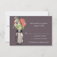 Mason Jar & Wilde Bloemen RSVP Kaart