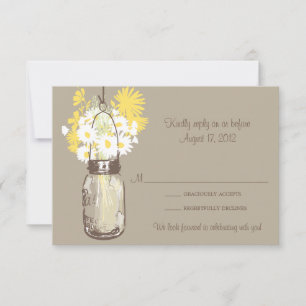 Mason Jar & Wilde Bloemen RSVP Kaart
