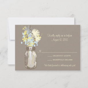 Mason Jar & Wilde Bloemen RSVP Kaart