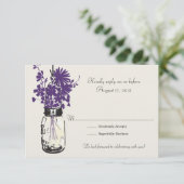 Mason Jar & Wilde Bloemen RSVP Kaart (Staand voorkant)