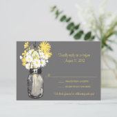 Mason Jar & Wilde Bloemen RSVP Kaart (Staand voorkant)
