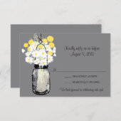 Mason Jar Wilde Madeliefjes & Billy Balls RSVP (Voorkant / Achterkant)