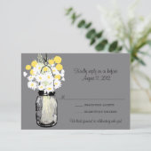 Mason Jar Wilde Madeliefjes & Billy Balls RSVP Kaartje (Staand voorkant)