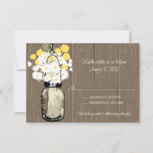 Mason Jar Wilde Margrieten & Billy Balls RSVP Kaartje