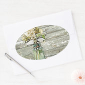 Mason jar wildflower barnenbos frans land ovale sticker (Envelop)