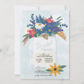 Mason Jar & Wildflower Bridal Shower Invitation Kaart (Voorkant)