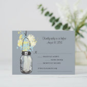 Mason Jar & Wildflower RSVP-kaart RSVP Kaartje (Staand voorkant)