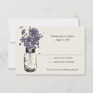 Mason Jar & Wildflower RSVP-kaart RSVP Kaartje
