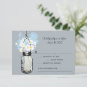 Mason Jar & Wildflower RSVP-kaart RSVP Kaartje (Staand voorkant)