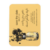 Mason Jar & Wildflower Save the Date Magneet (Verticaal)