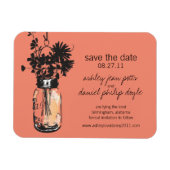 Mason Jar & Wildflower Save the Date Magneet (Horizontaal)