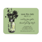 Mason Jar & Wildflower Save the Date Magneet (Horizontaal)