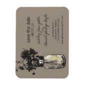 Mason Jar & Wildflower Save the Date Magneet (Verticaal)