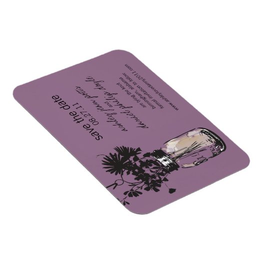 Mason Jar & Wildflower Save the Date Magneet (Rechterzijde)