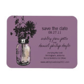 Mason Jar & Wildflower Save the Date Magneet (Horizontaal)