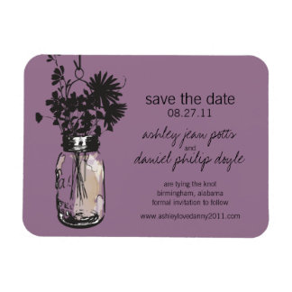 Mason Jar & Wildflower Save the Date Magneet