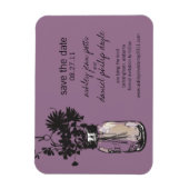 Mason Jar & Wildflower Save the Date Magneet (Verticaal)