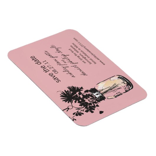 Mason Jar & Wildflower Save the Date Magneet (Rechterzijde)