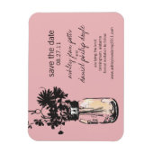 Mason Jar & Wildflower Save the Date Magneet (Verticaal)