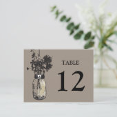 Mason Jar & Wildflower Tafel Kaart (Staand voorkant)