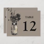 Mason Jar & Wildflower Tafel Kaart (Voorkant / Achterkant)