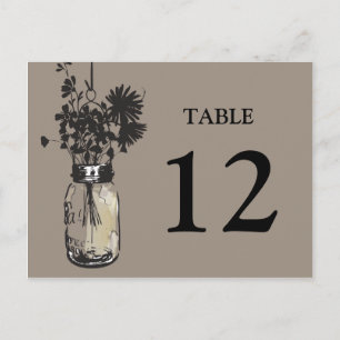 Mason Jar & Wildflower Tafel Kaart