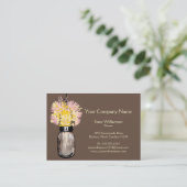 Mason Jar & Wildflower Visitekaartje (Staand voorkant)