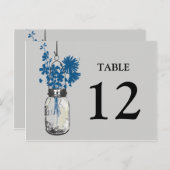 Mason Jar & Wildflowers Dubbelzijdige tafel Kaart (Voorkant / Achterkant)