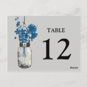 Mason Jar & Wildflowers Dubbelzijdige tafel Kaart (Achterkant)