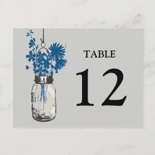 Mason Jar & Wildflowers Dubbelzijdige tafel Kaart