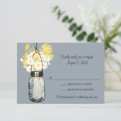 Mason Jar & Wildflowers RSVP Card (Staand voorkant)