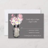 Mason Jar & Wildflowers RSVP-kaart RSVP Kaartje (Voorkant)
