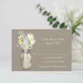 Mason Jar & Wildflowers RSVP-kaart RSVP Kaartje (Staand voorkant)